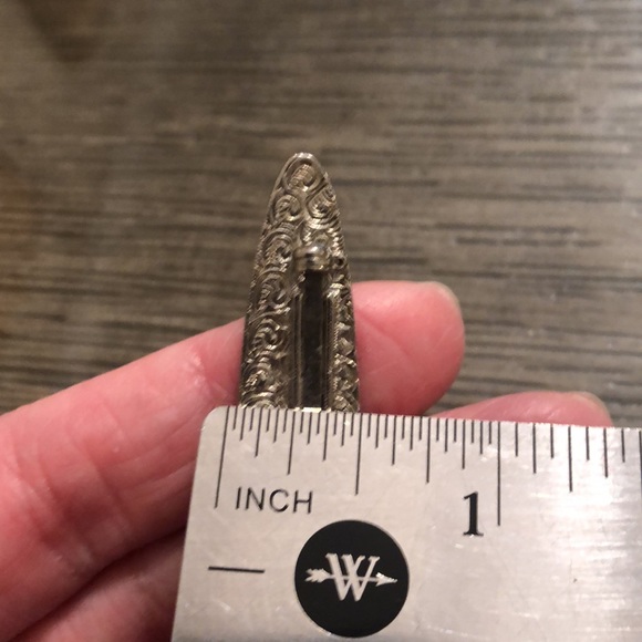 Vintage Oval Bar Pin Scrollwork, Engraved Flourish Design Oblong Shape - Picture 8 of 12